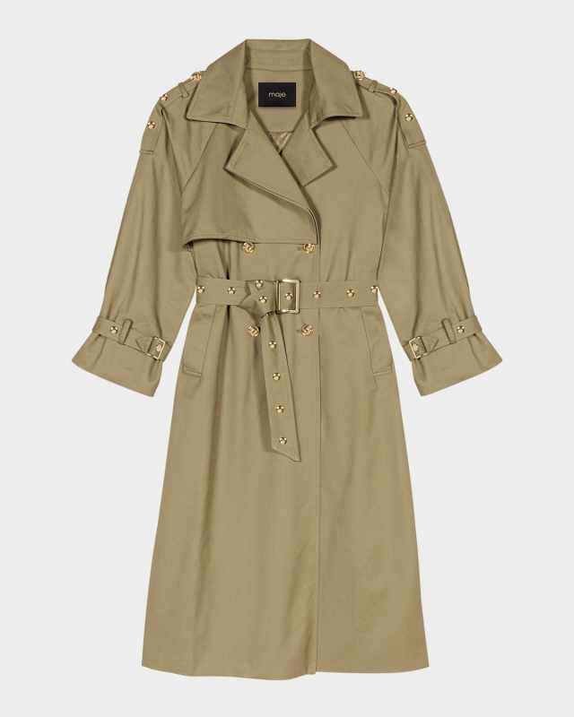 Greena Studded Trench Coat